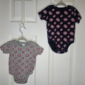 Montreal Canadiens Onesies NHL Set of 2 Gray Navy Red Baby Size 6-9M NWOT